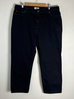 VTG L.L. Bean Women’s Classic Fit Black Straight Leg Jeans Size 20 High Rise
